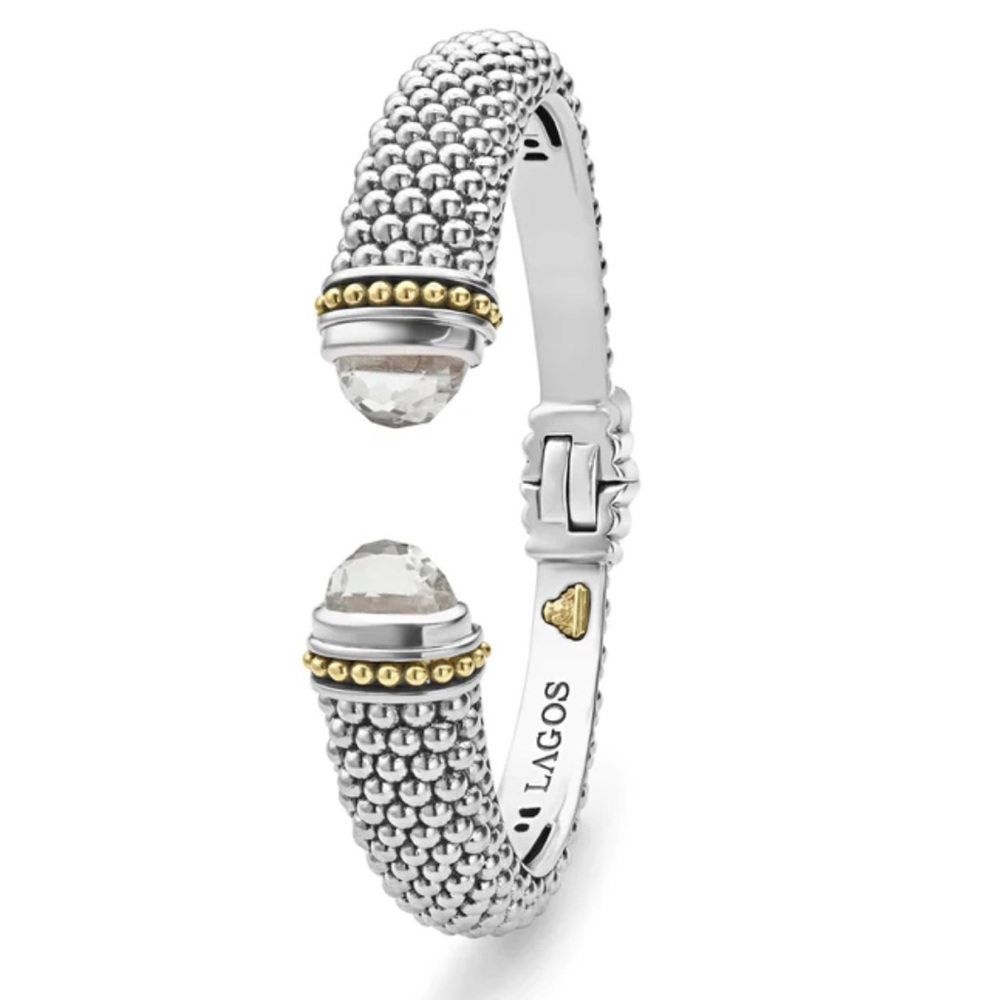 NWT Lagos White Topaz Cuff Bracelet 12mm